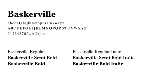 B.A.S.E font baskerville