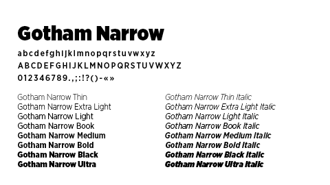 hesto font gotham narrow