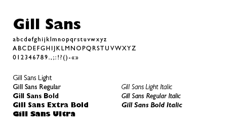 tryo font gill sans